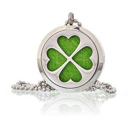 Four Leaf Clover Aromatherapy Diffuser Necklace: Carry Your Favorite Scents Everywhere