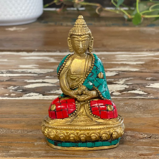 Brass Buddha Figure - Blessing - 7.5cm / Brass Buddha Figure Blessing 7.5cm 2 1