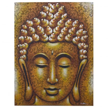 Buddha Painting - Gold Brocade Detail