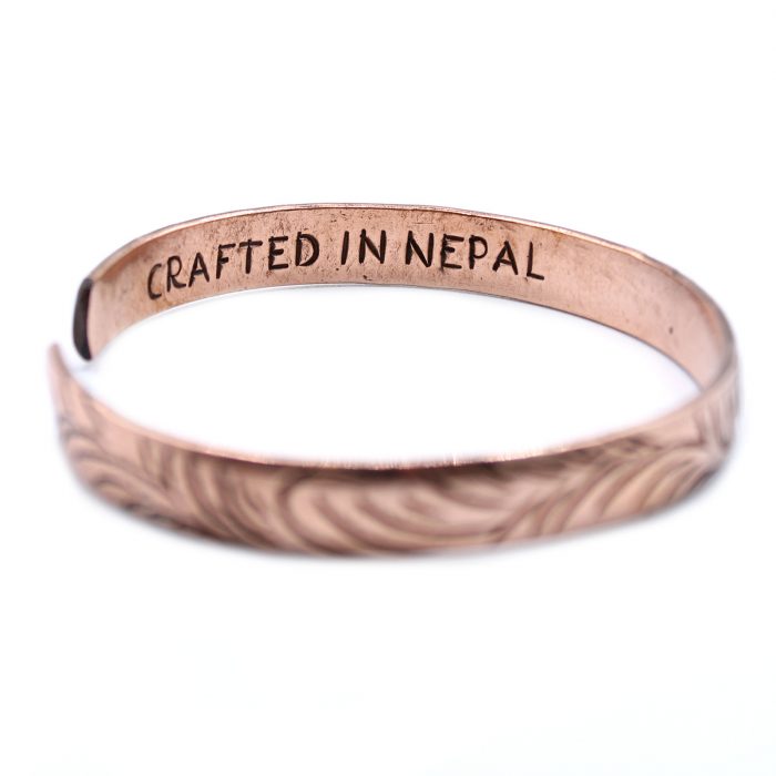 Copper Tibetan Bracelet - Slim Tribal Swirls / Copper Tibetan Bracelet Slim Tribal Swirls 1