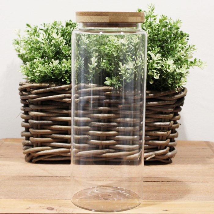 Cottage Bamboo Glass Jar