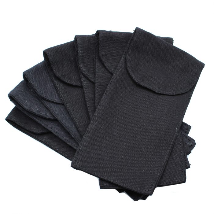 Cotton Pouch for Gemstone Face Rollers 10oz - Black 9x19xm / Cotton Pouch for Gemstone Face Rollers 10oz Black 9x19xm 2 1