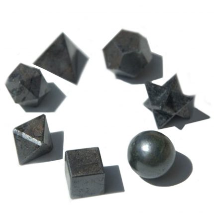 Geometric Seven Piece Black Agate Set