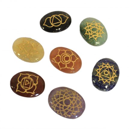 Lrg Stones Chakra Set ( oval shape )
