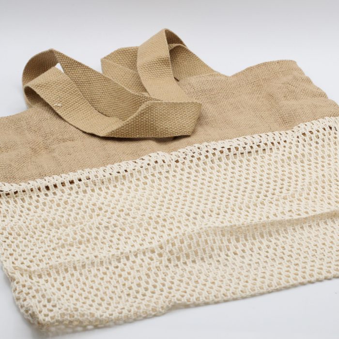 Pure Soft Jute and Cotton Mesh Bag - Natural / Pure Soft Jute and Cotton Mesh Bag Natural 3 1