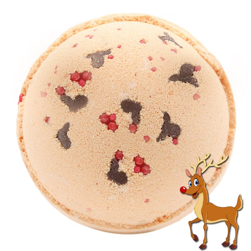Valentine's Day Gift Ideas / Reindeer and Red Nose Bath Bomb Toffee Caramel 1 1