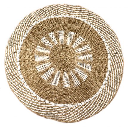 Round Seagrass White & Tan - Inner Sun - 1m