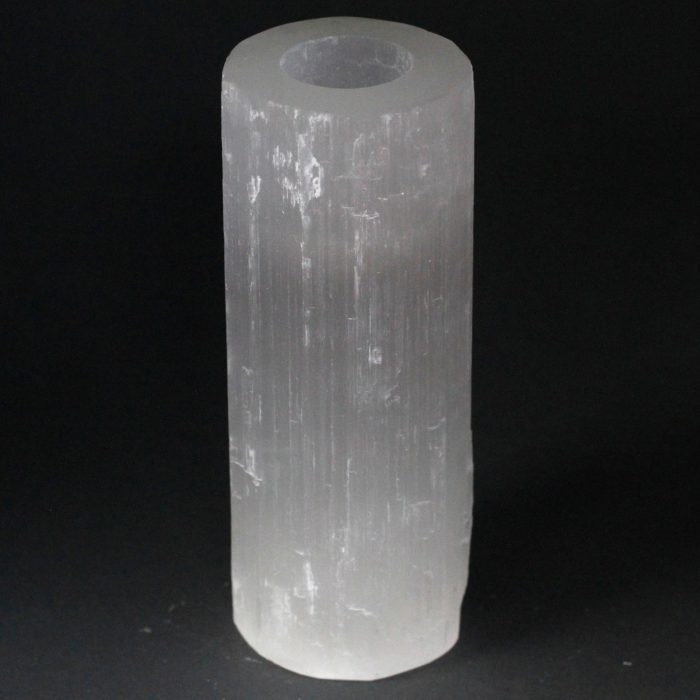 Selenite Cylinder Candle Holder - 20 cm