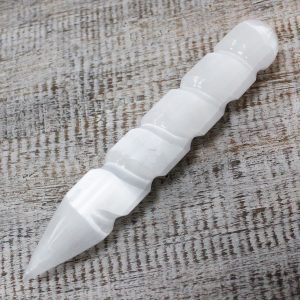 Selenite Spiral Wands - 16 cm (Point One Ends)