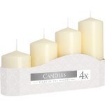 Set of 4 Pillar Candles  50mm (11/16/22/33H) - Ivory