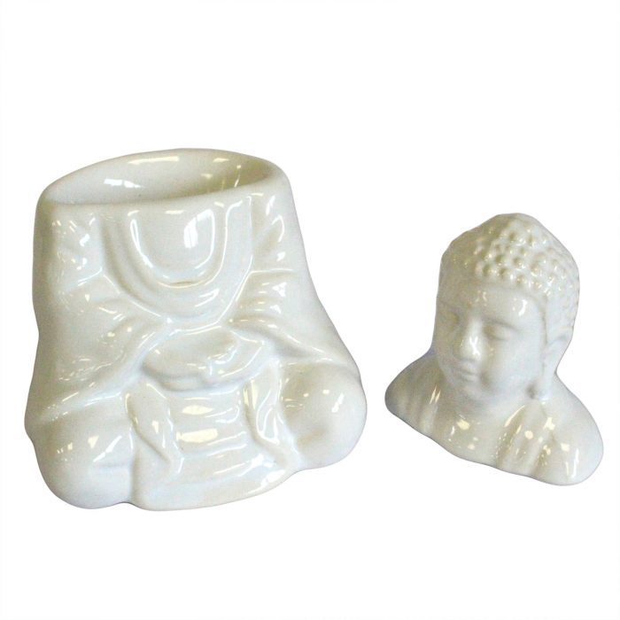 Sitting Buddha Oil Burner - White / Sitting Buddha Oil Burner White 2