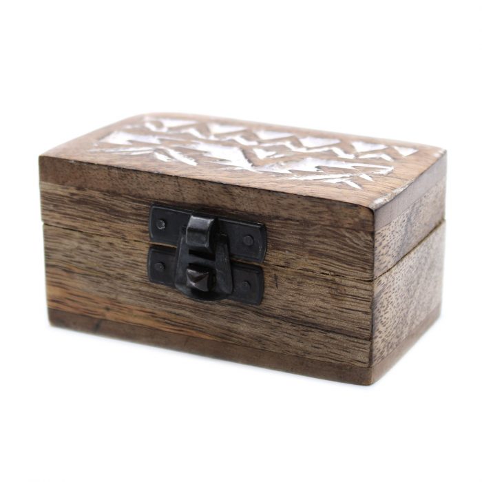 White Washed Wooden Box - Pill Box Slavic Design