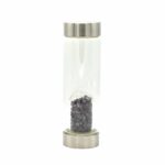 Crystal Infused Glass Water Bottle - Relaxing Amethyst - Chips