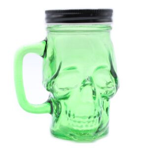 Funky Mason Jar - Skull - Green
