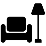 Furniture & Home Furnishings siyah categor ikon