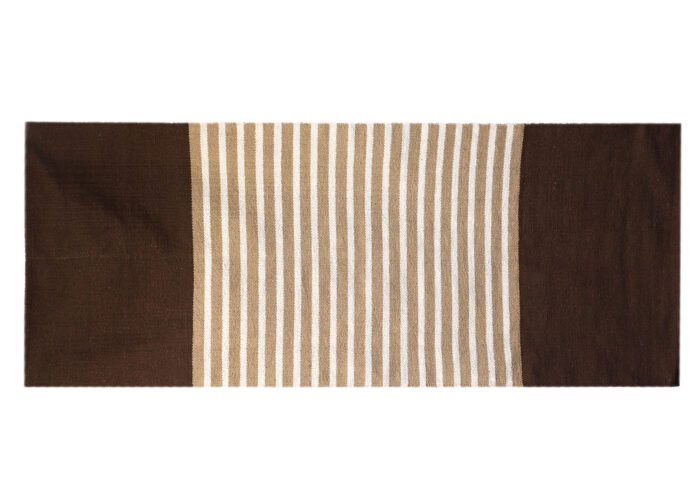Indian Cotton Rug - 70x170cm - Dark Brown / Beige