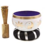 Yin & Yang Singing Bowl Set- White/Purple 10.7cm