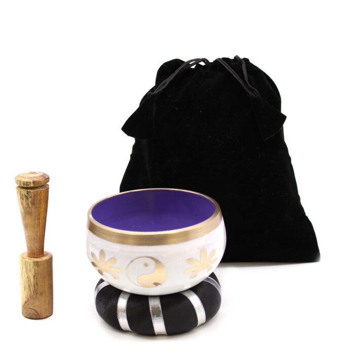 Yin & Yang Singing Bowl Set- White/Purple 10.7cm / Yin Yang Singing Bowl Set WhitePurple 10.7cm 3